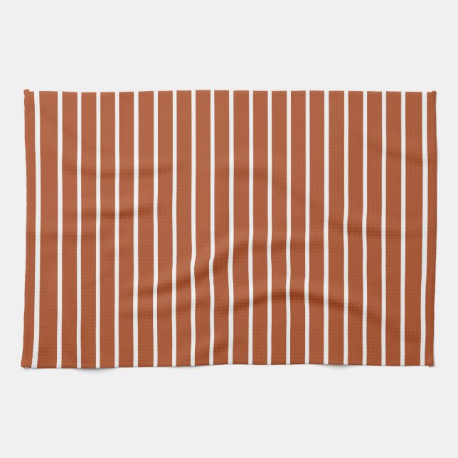Chocolate Brown Stripes Design  Tea Towel (Horizontal)