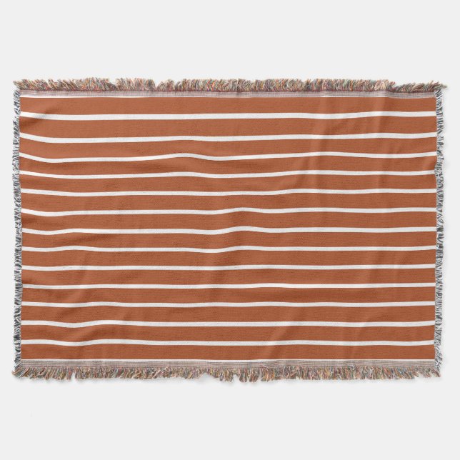 Chocolate Brown Stripes Design  Throw Blanket (Front)