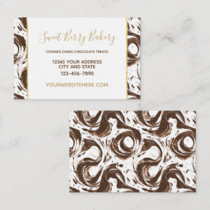 Chocolate Brown Swirls Business Card