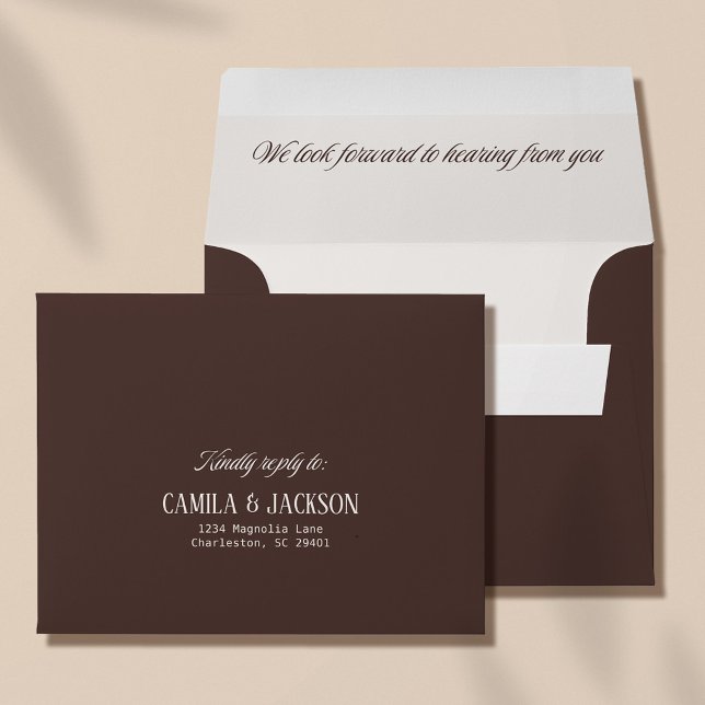 Chocolate Brown Wedding RSVP Envelope (Creator Uploaded)