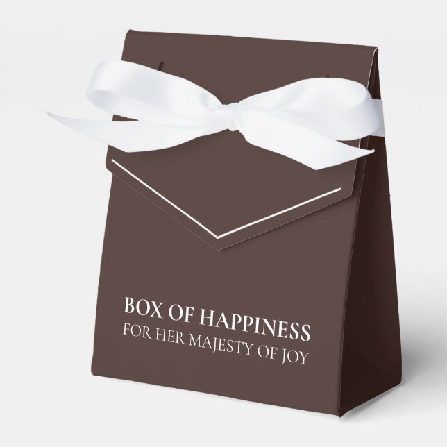 Chocolate Brown with White Text | Warm Luxe  Favour Box (Front Side)