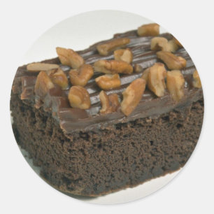 Chocolate brownie cake for food lovers classic round sticker