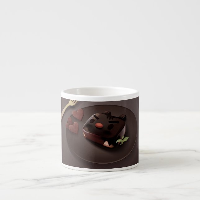 Chocolate Brownie Illustration Espresso Cup (Front)