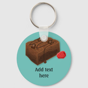 Chocolate Brownie with Choc Chunks and rRspberry K Key Ring