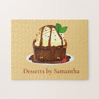 Chocolate Brownie With Vanilla Ice Cream Jigsaw Puzzle