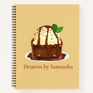 Chocolate Brownie With Vanilla Ice Cream Notebook