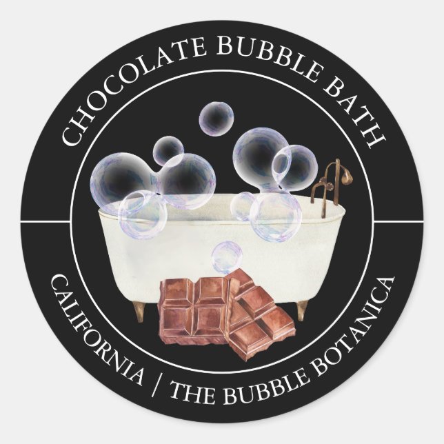 Chocolate Bubble Bath label (Front)