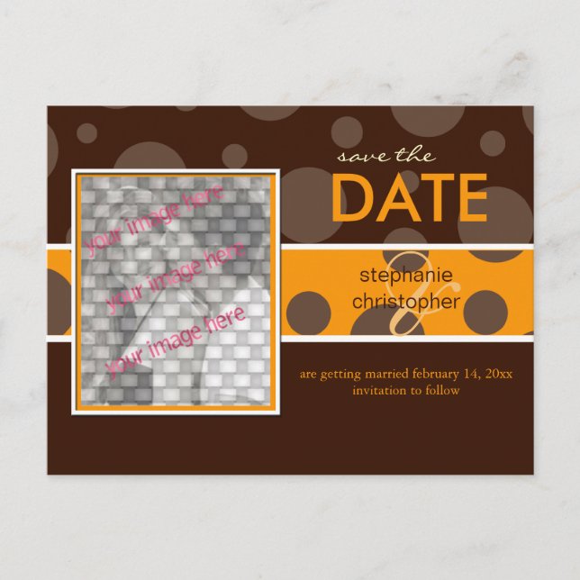 Chocolate bubbles/Save the Date Photo postcards, Announcement Postcard (Front)