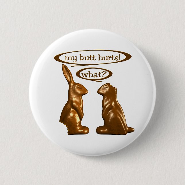 Chocolate bunnies 6 cm round badge (Front)