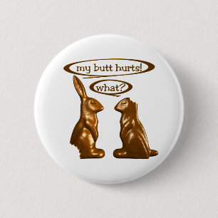 Chocolate bunnies 6 cm round badge