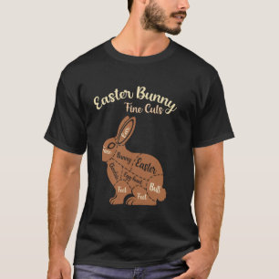 Chocolate Bunny Easter 2025 Fine Cuts Diagram Ador T-Shirt