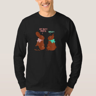 Chocolate Bunny Easter Basket Funny Teens My Butt T-Shirt