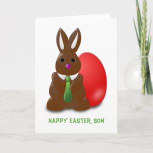 Chocolate Bunny Happy Easter Son Greeting Card