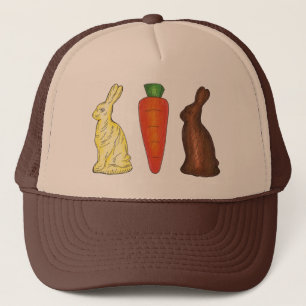 Chocolate Bunny Rabbit Carrot Easter Basket Candy  Trucker Hat