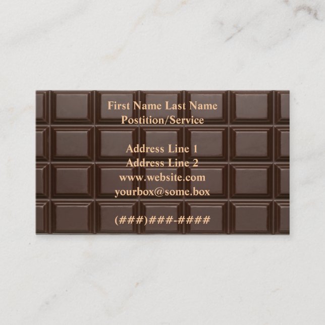 Chocolate Business Card (Front)