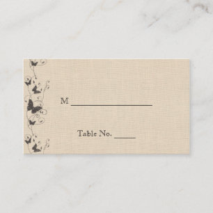 Chocolate Butteflies on Ecru Wedding Place Cards
