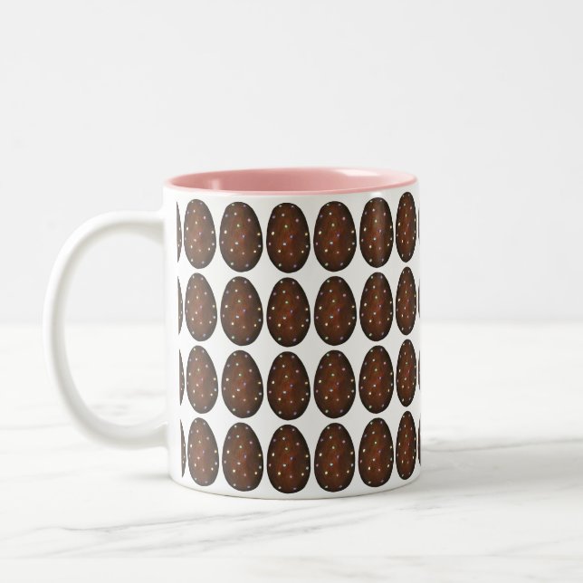 Chocolate Buttercream Easter Basket Egg Candy Two-Tone Coffee Mug (Left)