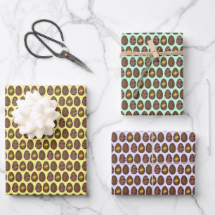 Chocolate Buttercream Easter Basket Egg Candy Wrapping Paper Sheet