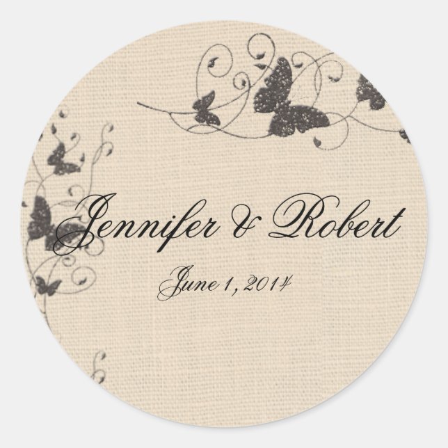 Chocolate Butterflies on Linen Envelope Seal (Front)