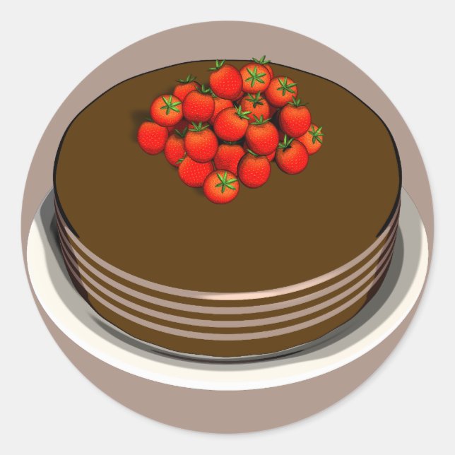 Chocolate Cake and Strawberries Sticker Sheets (Front)