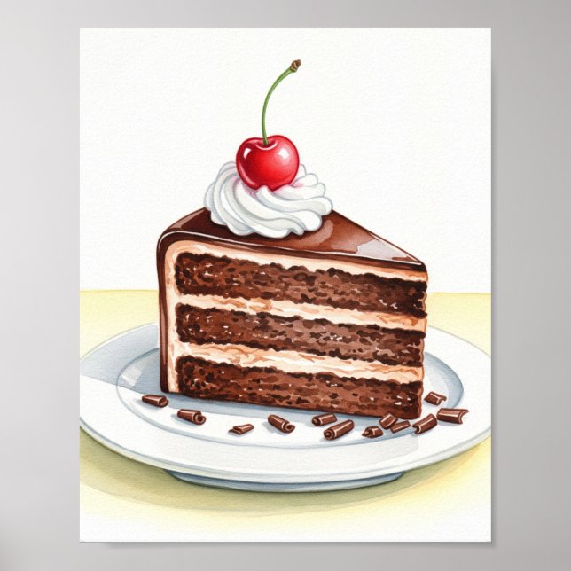 Chocolate Cake Art Print (Front)