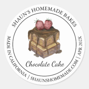 Chocolate Cake Baking Modern label