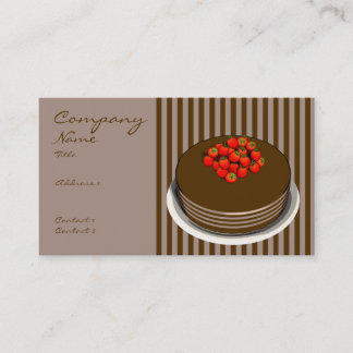 Chocolate Cake & Berries Business Cards