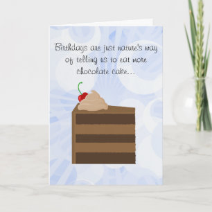 Chocolate Cake Birthday Card