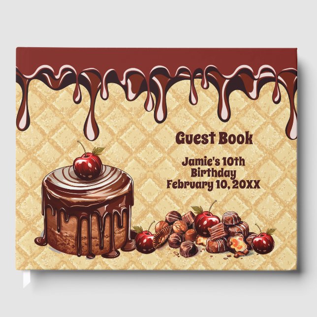 Chocolate Cake Birthday Party   Guest Book (Front)