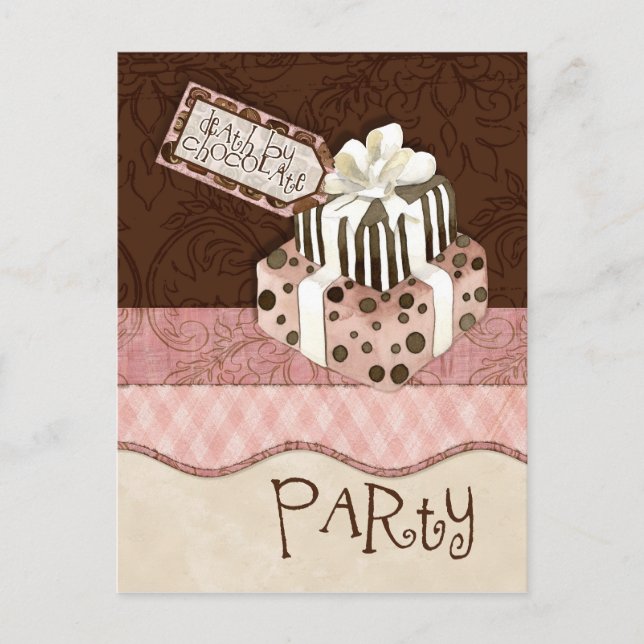 Chocolate Cake Birthday Party Invitation (Front)