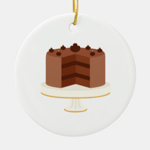 Chocolate Cake Ceramic Tree Decoration