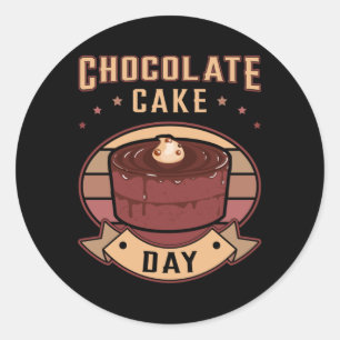Chocolate Cake Day Candy Sweet Cocoa Gift Idea Classic Round Sticker