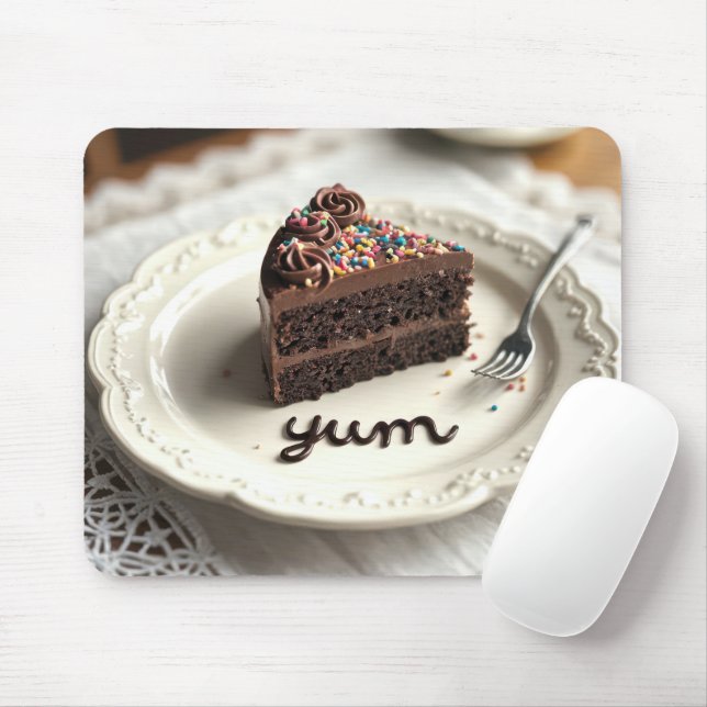 Chocolate Cake Dessert Mouse Mat (With Mouse)