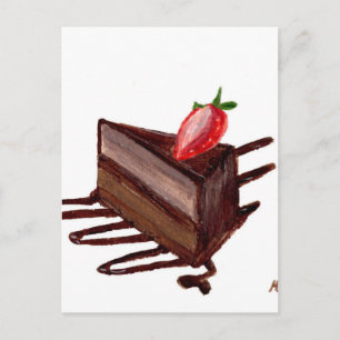 Chocolate cake food postcard
