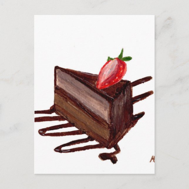Chocolate cake food postcard (Front)