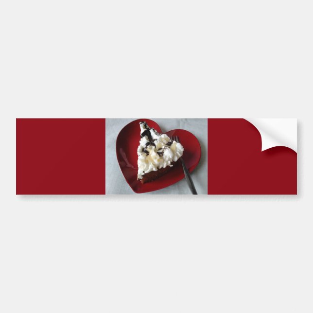 Chocolate Cake Heart Plate Bumper Sticker (Front)