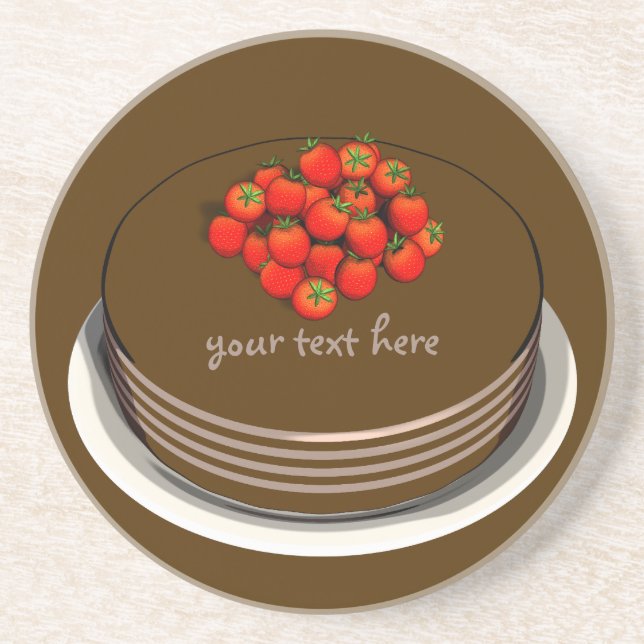 Chocolate Cake Party Sandstone Coaster (Front)