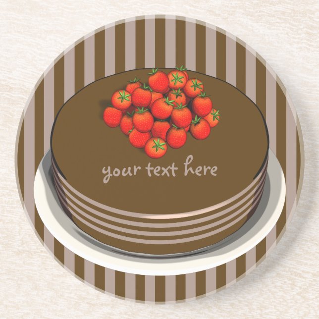 Chocolate Cake Party Sandstone Coaster (Front)
