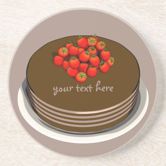 Chocolate Cake Party Sandstone Coaster (Front)