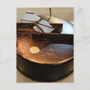 Chocolate cake postcard