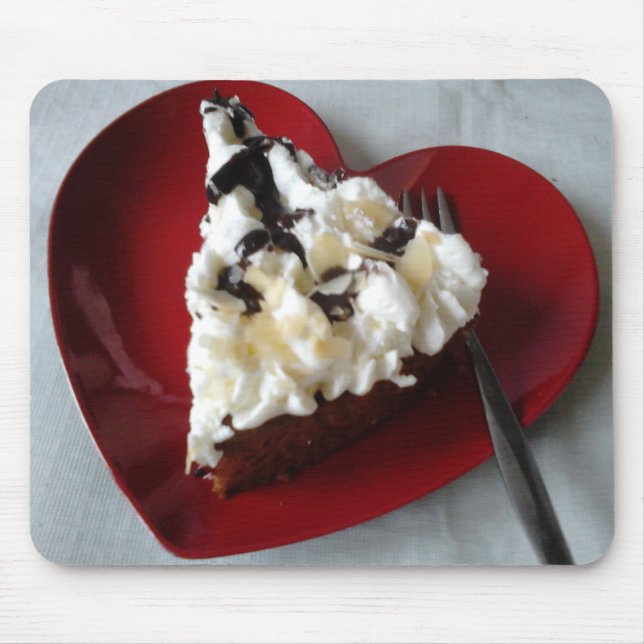 Chocolate Cake Red Heart Love Romantic Mouse Mat (Front)