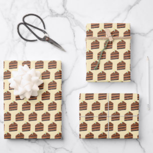 Chocolate Cake Slice Wrapping Paper Sheet