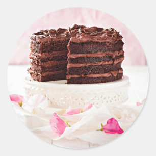 Chocolate cake, South Africa Classic Round Sticker