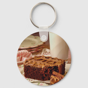 Chocolate cake square key ring