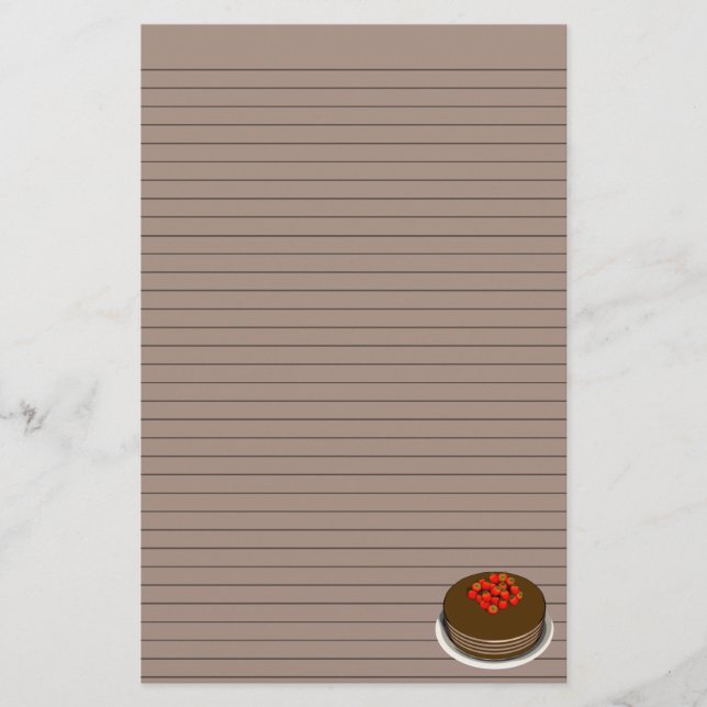 Chocolate Cake Stationery - optional lines (Front)