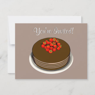 Chocolate Cake Topped w/Berries Invite