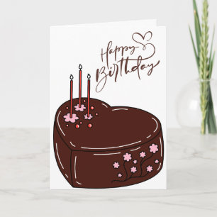Chocolate Cake wishes Birthday card