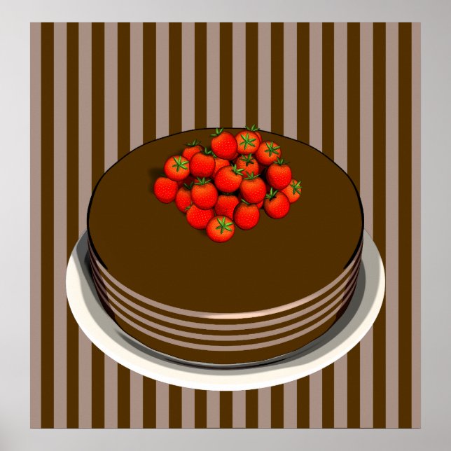 Chocolate Cake with Berries POSTER (Front)
