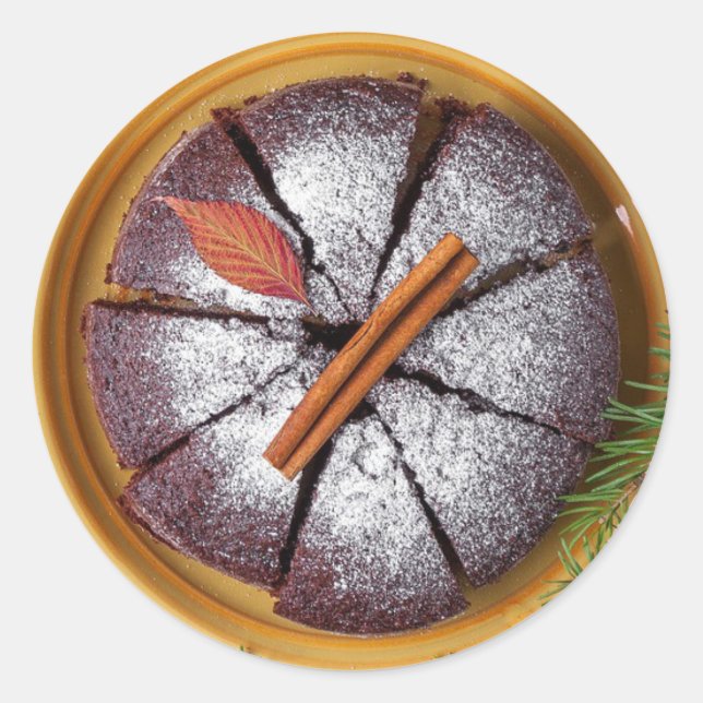 Chocolate Cake with Powdered Sugar Stickers (Front)