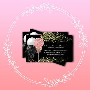 Chocolate Cakepops Glitter Baking Cake Decorator Business Card